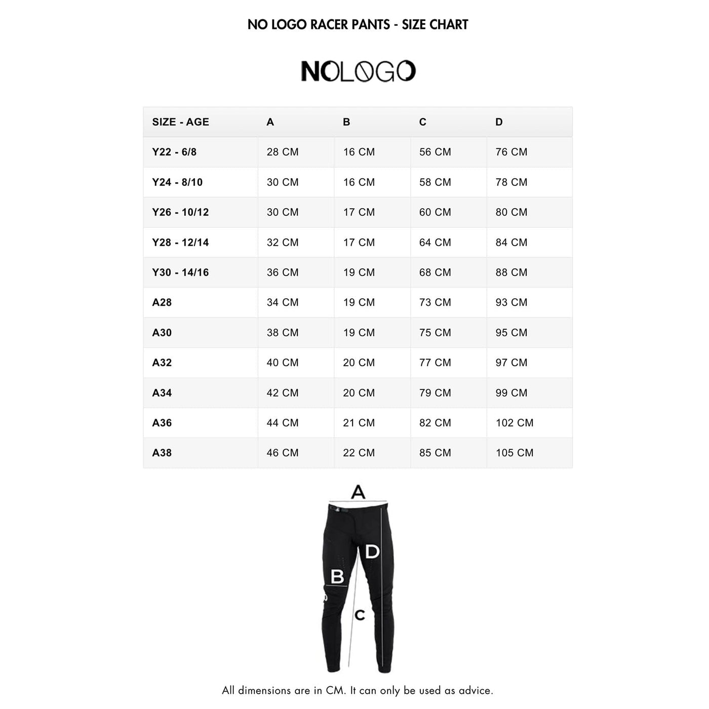 NoLogo Racer Youth BMX Pants - Black 8Lines Shop - Fast Shipping
