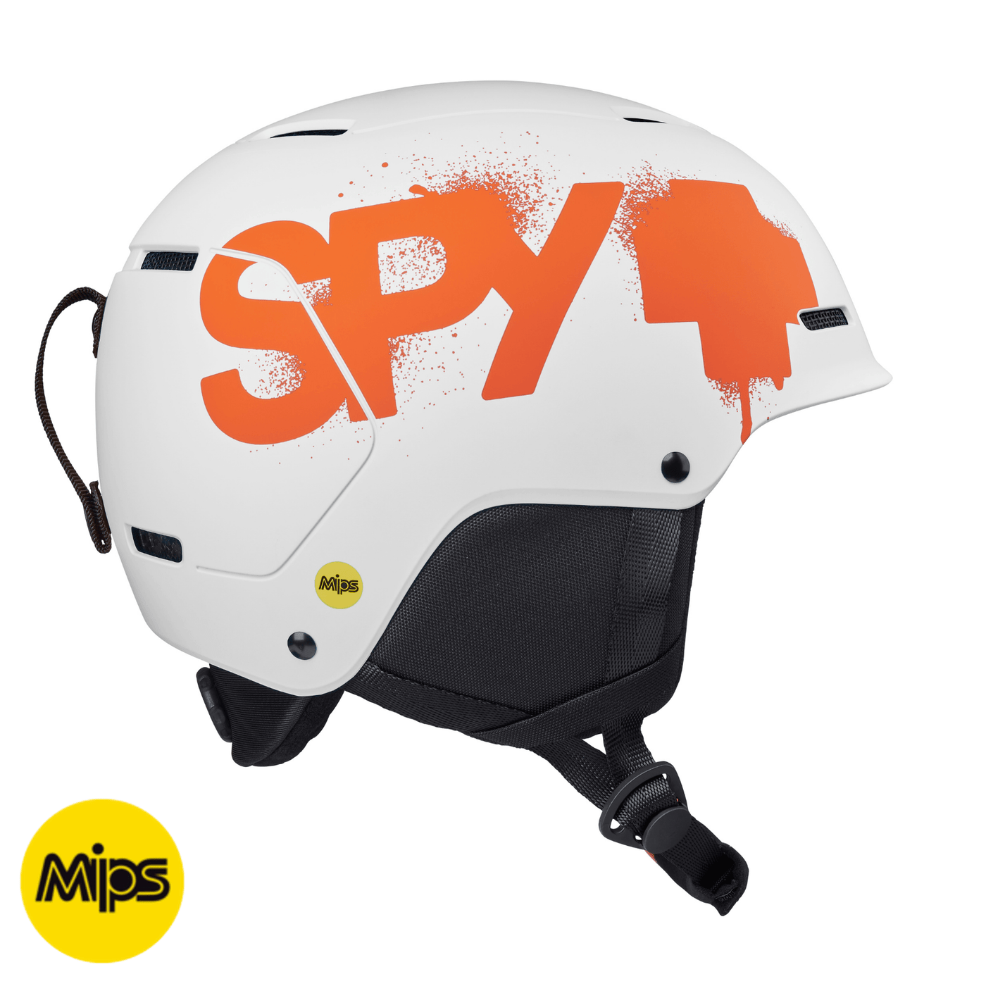 SPY Youth Snow Helmet Lil Astronomic Matte White - Orange Splatter Logo 8Lines Shop - Fast Shipping