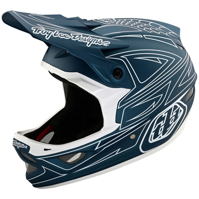 Troy Lee Desgins D3 Fiberlite Helmet Visor Spiderstripe - Blue 8Lines Shop - Fast Shipping