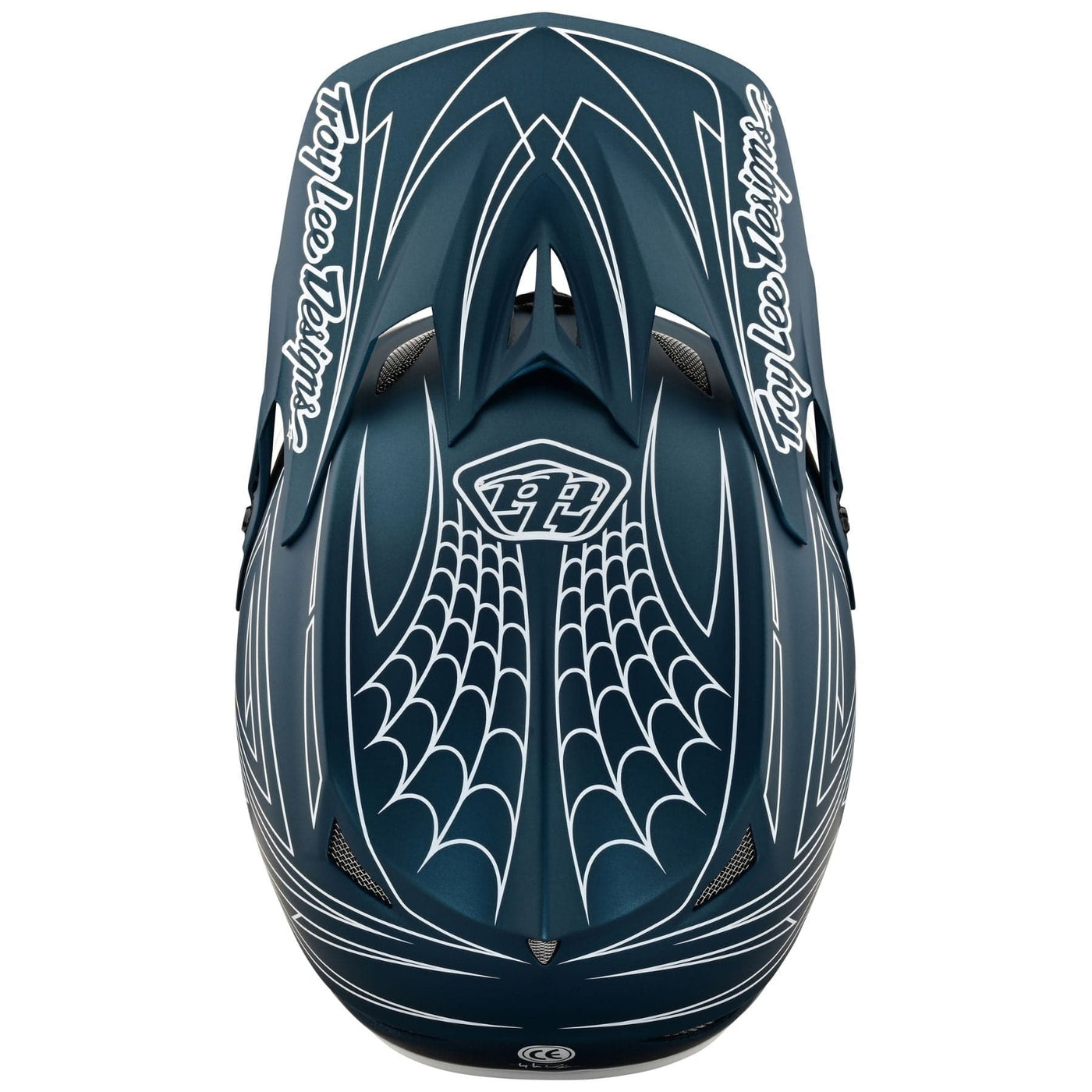 Troy Lee Desgins D3 Fiberlite Helmet Visor Spiderstripe - Blue 8Lines Shop - Fast Shipping