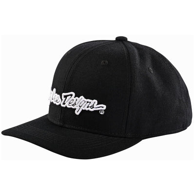 Troy Lee Designs 9FORTY Curved Signature Snapback Hat - Black/White 8Lines Shop - Fast Shipping