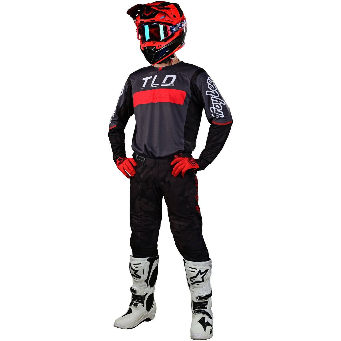 Troy Lee Designs SE PRO Jersey Grid Camo - Black/Gray 8Lines Shop - Fast Shipping