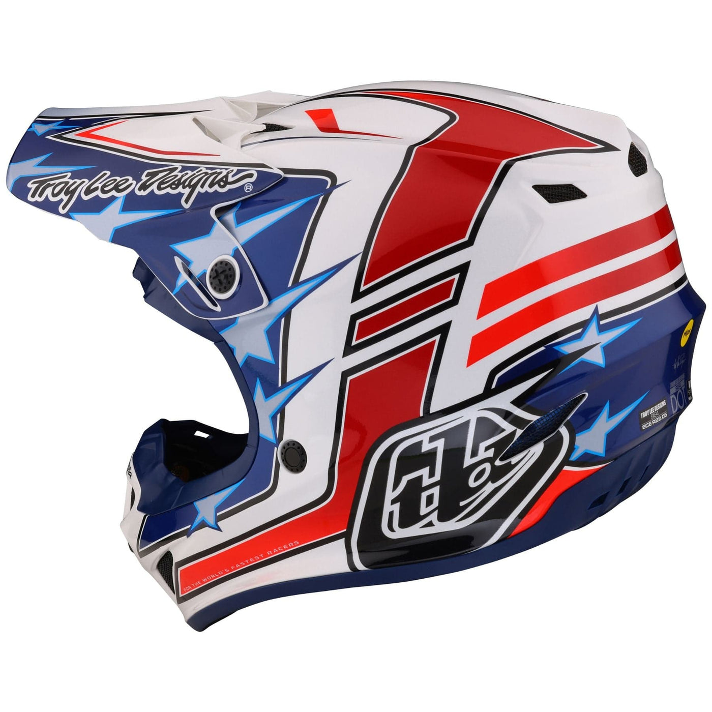 Troy Lee Designs SE4 Polyacrylite Helmet Flagstaff - White 8Lines Shop - Fast Shipping
