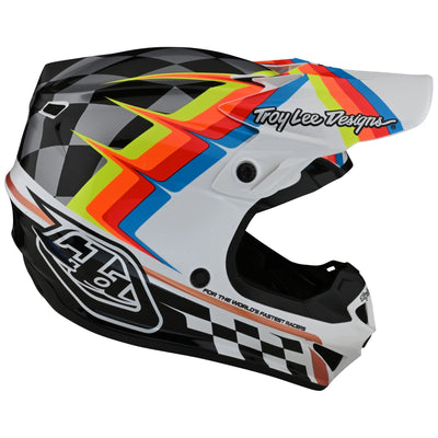 Troy Lee Designs SE4 Polyacrylite Helmet Warped - White 8Lines Shop - Fast Shipping