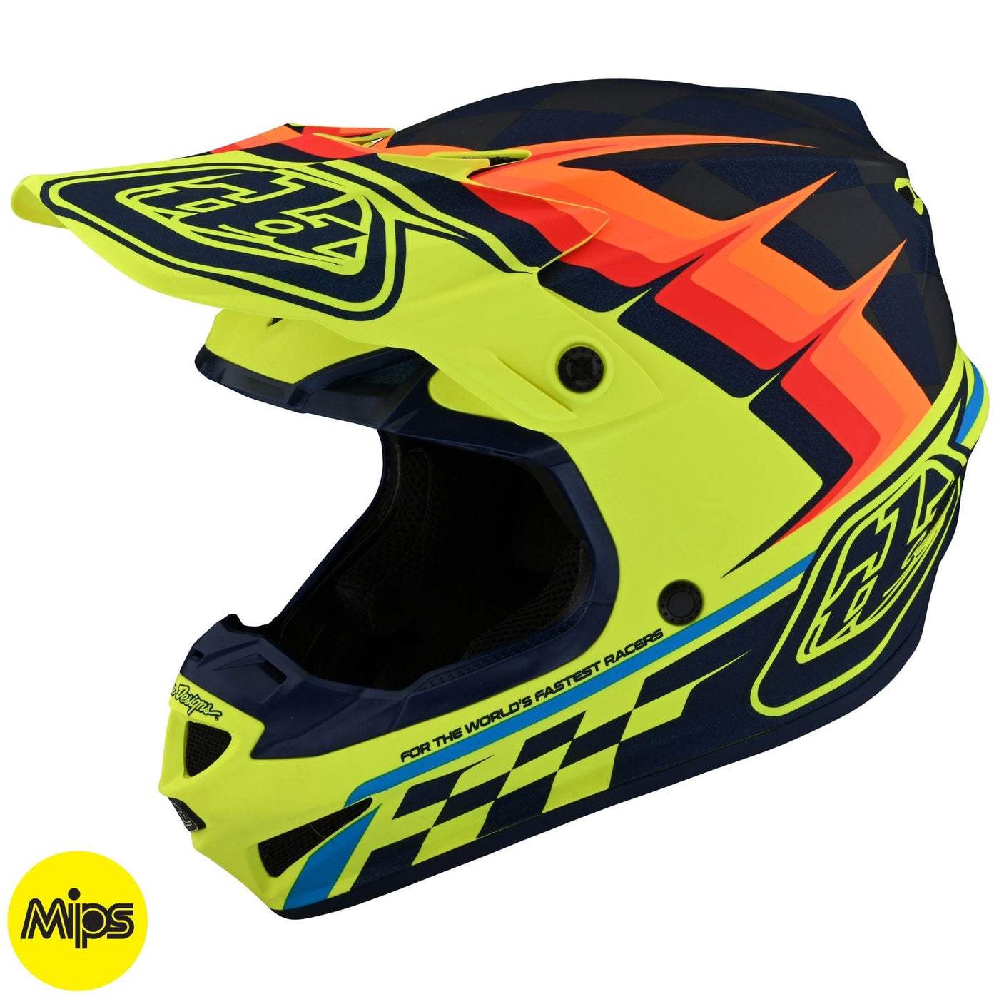 Troy Lee Designs SE4 Polyacrylite Helmet  Warped - Yellow 8Lines Shop - Fast Shipping