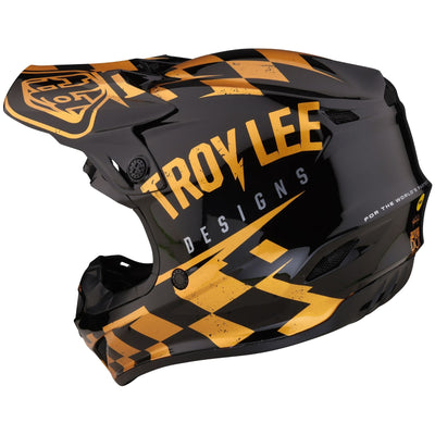 Troy Lee SE4 Polyacrylite Helmet Race Shop - Black/Gold 8Lines Shop - Fast Shipping