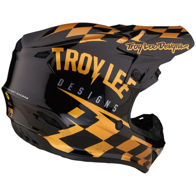 Troy Lee SE4 Polyacrylite Helmet Race Shop - Black/Gold 8Lines Shop - Fast Shipping