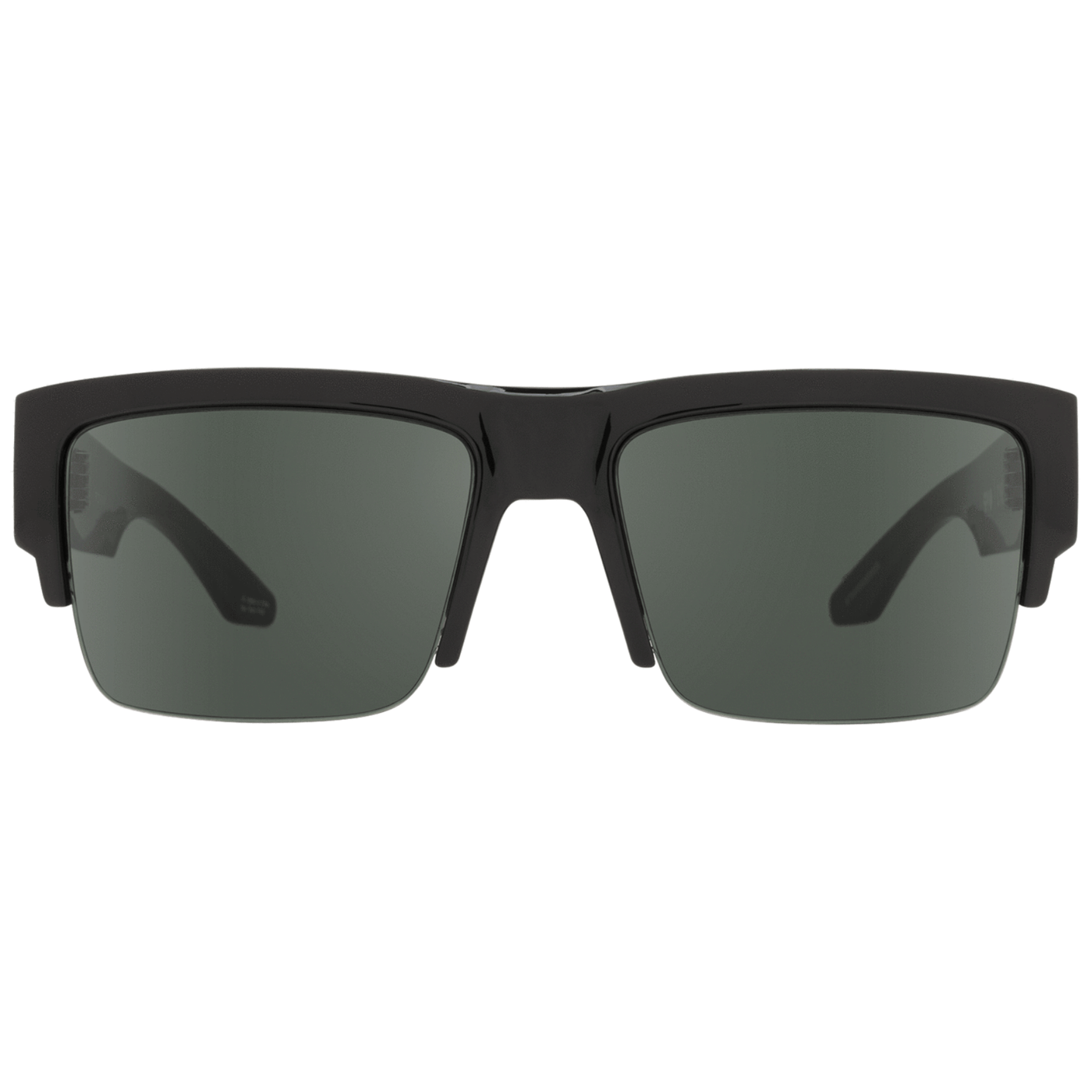 black semi-rimless sunglasses