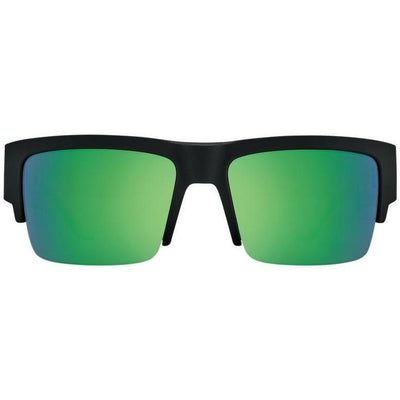 green semi-rimless sunglasses
