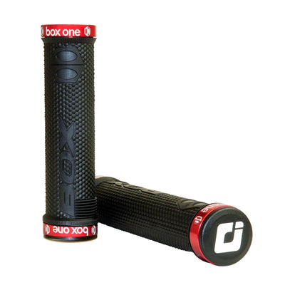 BOX One No Flange Lock On Grips 130mm - Black/Red