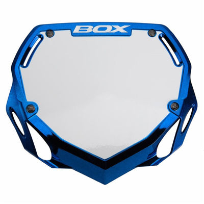 Box One BMX Racing Number Plate - Chrome Blue - Large