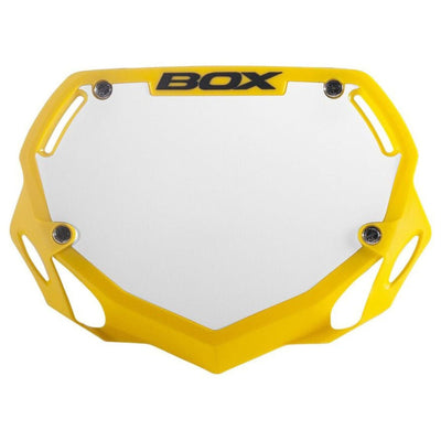 Box One BMX Racing Number Plate - Yellow - Small