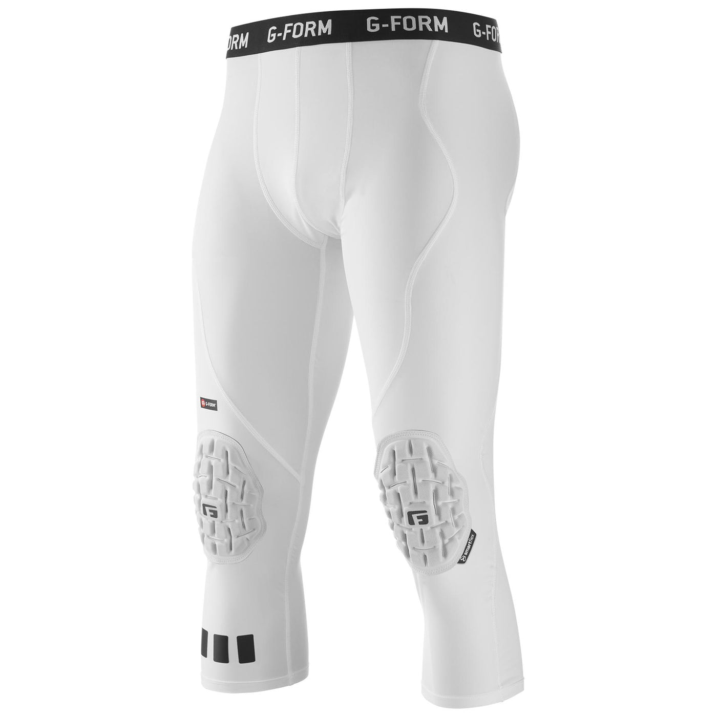 G-Form Pro 3/4 Team Sports Padded Compression Pants - White