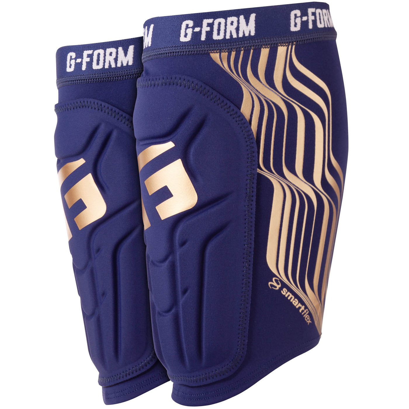 G-Form Shin Guards for Football V2 - Navy/Gold | 8Lines Shop - Fast Shipping World Wide
