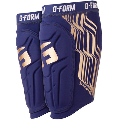 G-Form Shin Guards for Football V2 - Navy/Gold | 8Lines Shop - Fast Shipping World Wide