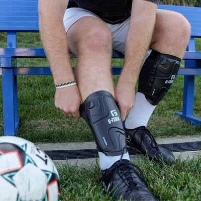 G-Form Shin Guards for Football Volt - Black | 8Lines Shop - Fast Shipping World Wide