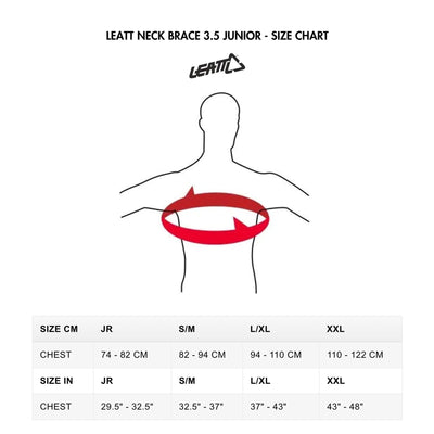 LEATT NECK BRACE 3.5 JUNIOR - SIZE CHART | 8Lines.eu Fast delivery, good offer!