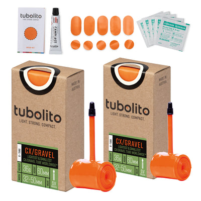 Tubolito Bundle S-Tubo-CX/GRAVEL 32-50C 60mm Presta + Patch Kit - Orange | 8Lines Shop - Fast Shipping World Wide