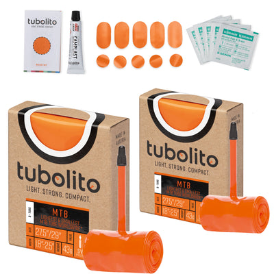 Tubolito Bundle S-Tubo-MTB 27.5/29" x 1.8-2.5" 42mm Presta + Patch Kit - Orange | 8Lines Shop - Fast Shipping World Wide