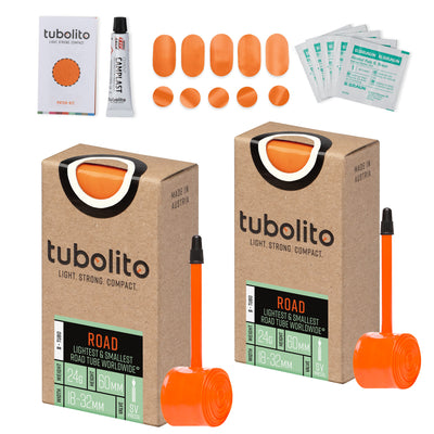 Tubolito Bundle S-Tubo-ROAD-700 x 18-32C 60mm Presta + Patch Kit - Orange | 8Lines Shop - Fast Shipping World Wide