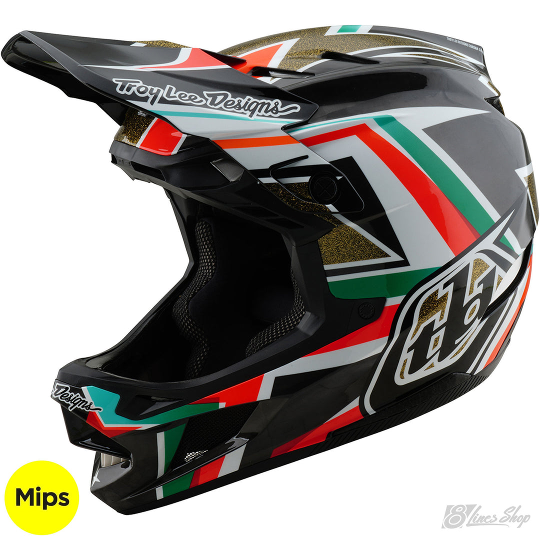 tld fullface helm TLD D4 Carbon MIPS Helmet Frames - Black/Gold