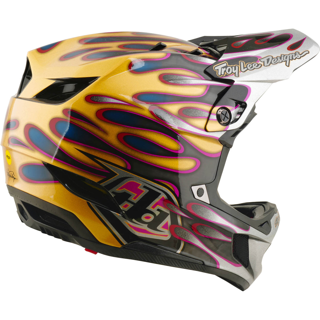 TLD D4 Carbon MIPS Helmet Overspray - Gold/Black | 8Lines Shop