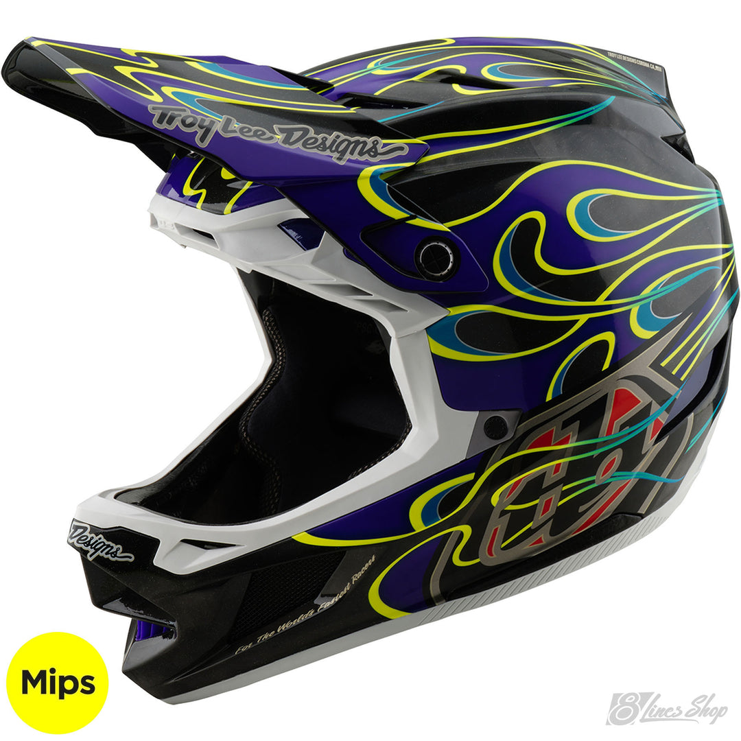 TLD D4 Carbon MIPS Helmet Torched - Black/Purple | 8Lines Shop