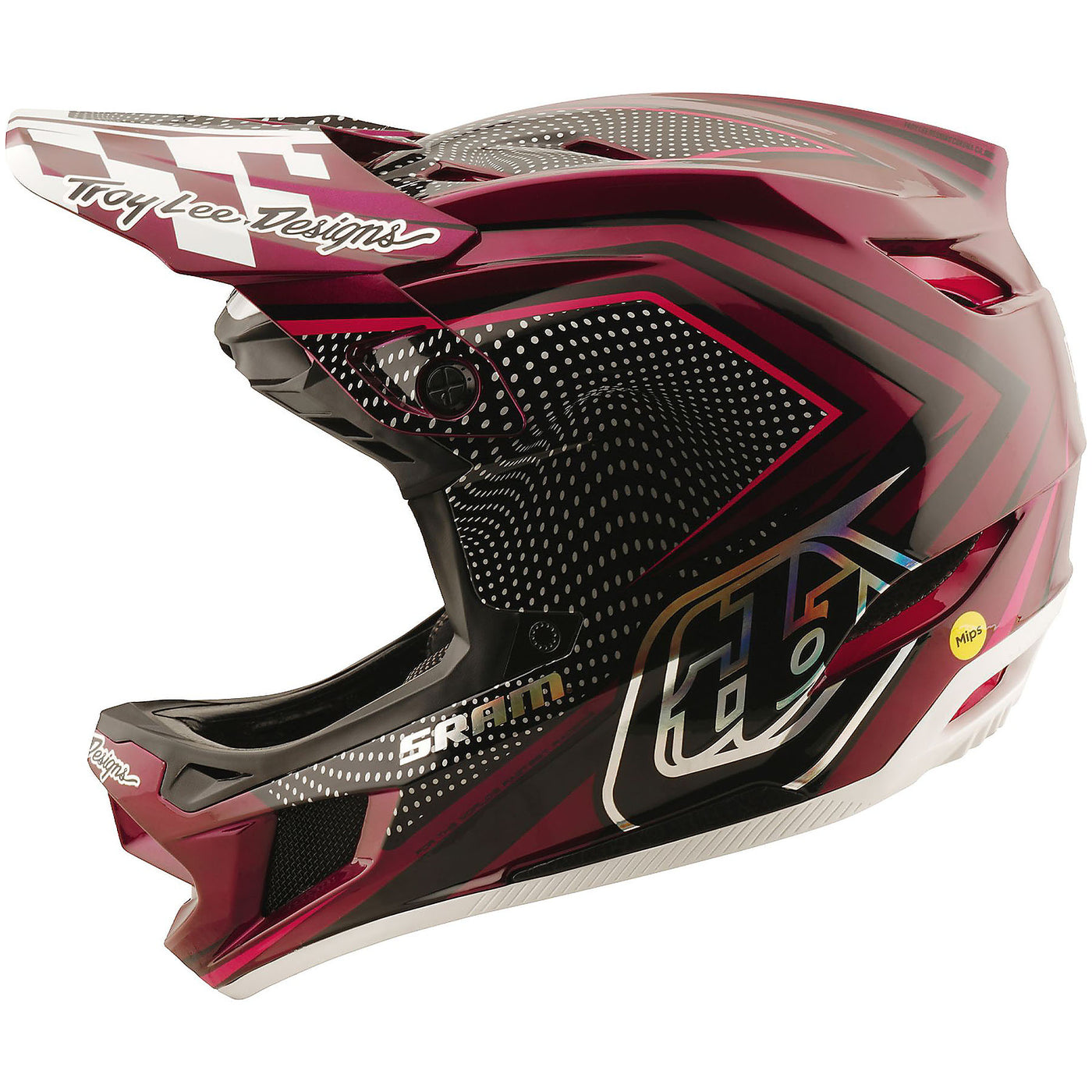 TLD D4 Carbon MIPS Helmet X Sram - Black/Berry  | 8Lines Shop - Fast Shipping World Wide