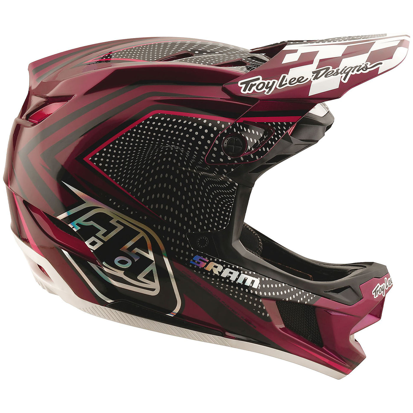 TLD D4 Carbon MIPS Helmet X Sram - Black/Berry  | 8Lines Shop - Fast Shipping World Wide