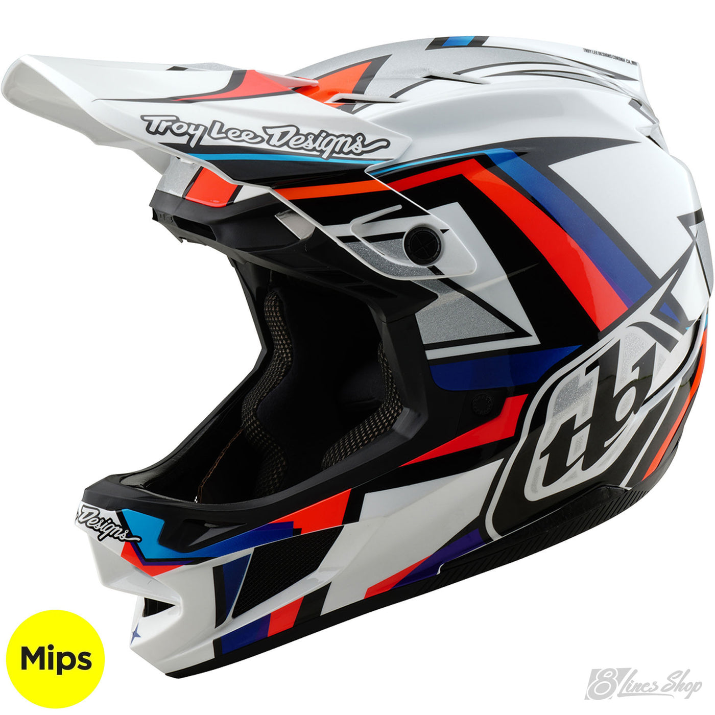 TLD D4 Composite MIPS Helmet Frames - White/Silver | 8Lines Shop - Fast Shipping World Wide