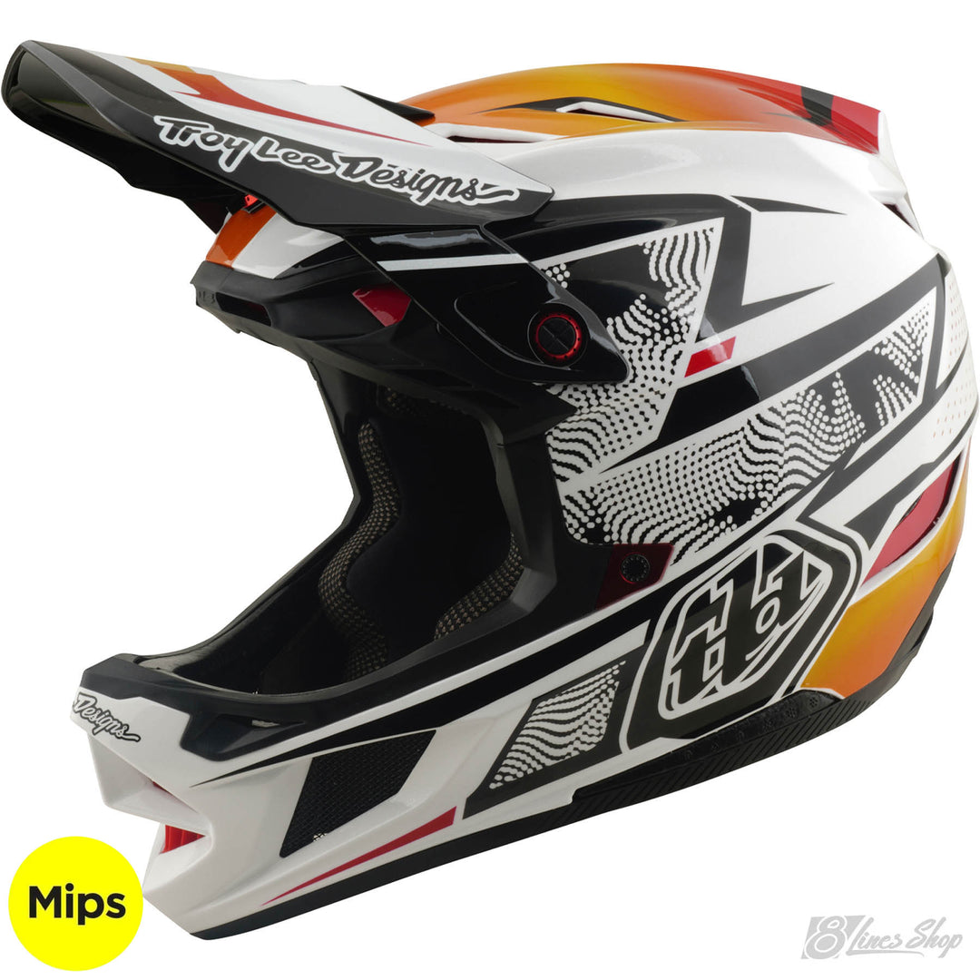 TLD D4 Composite MIPS Helmet Torched - White/Silver | 8Lines