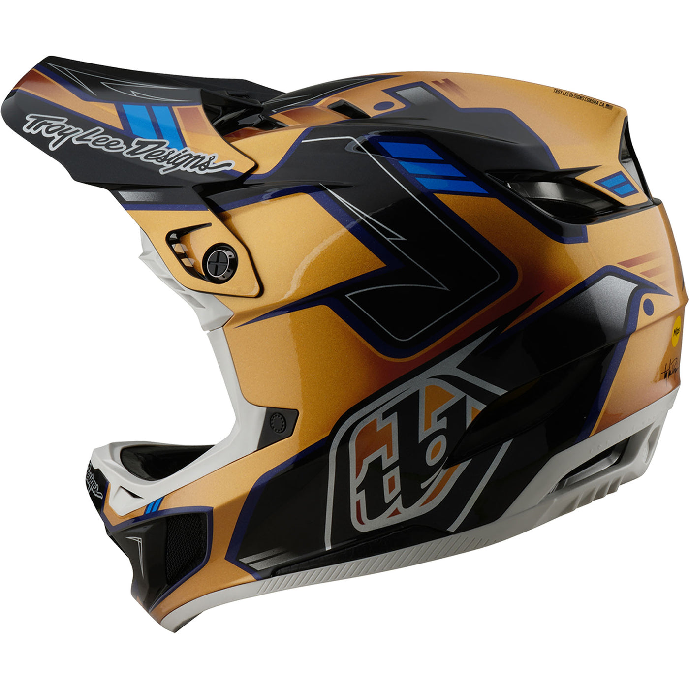 TLD D4 Composite MIPS Helmet Royalty - Black/Gold | 8Lines Shop - Fast Shipping World Wide