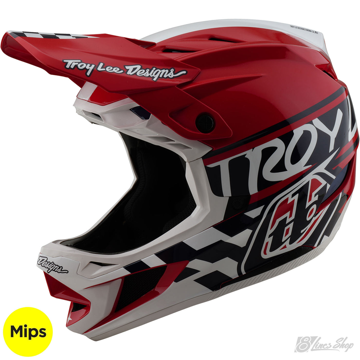 TLD D4 Polyacrylite MIPS Helmet Fifty-50 - White/Red | 8Lines Shop - Fast Shipping World Wide