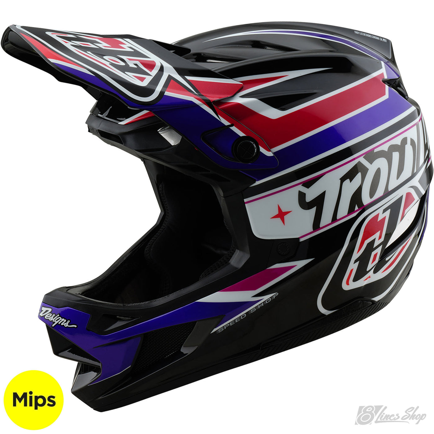 TLD D4 Polyacrylite MIPS Helmet Linear - Black | 8Lines Shop - Fast Shipping World Wide