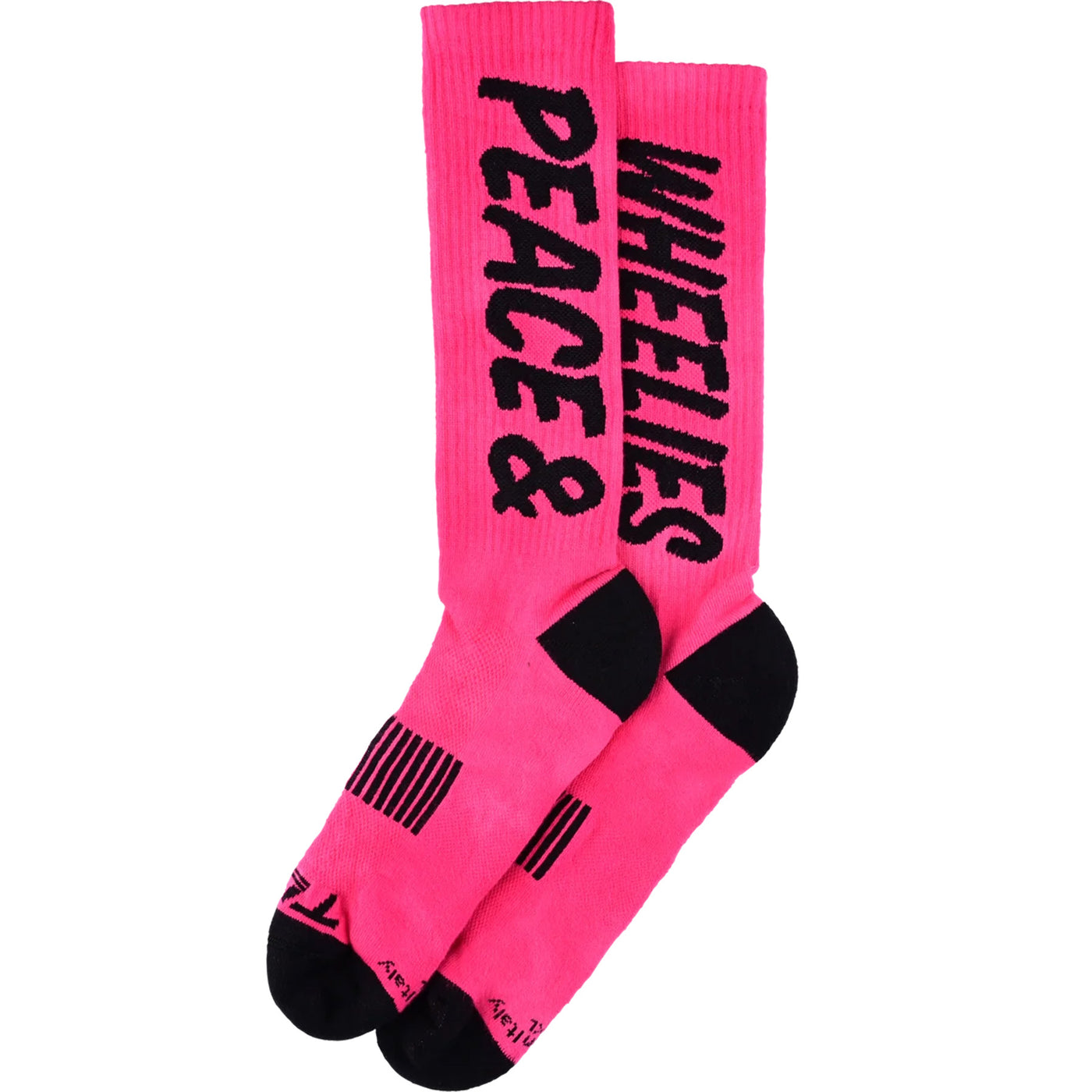 TLD Performance Socks Signature Peace & Wheelies - Fuscia | 8Lines Shop - Fast Shipping World Wide