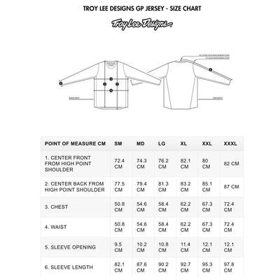 TROY LEE DESIGNS GP JERSEY - SIZE CHART | 8Lines.eu - Only The Best Style!