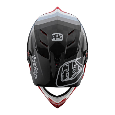 Troy Lee Designs D4 Carbon Helmet Visor Mirage SRAM - Black/Red top view | 8Lines Shop - Fast Delivery World Wide