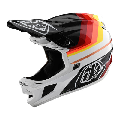 Troy Lee Desgins D4 Carbon Helmet  Reverb - Black/White side view - 8Lines Shop 