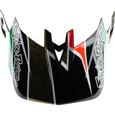 Helmet visor with Troy Lee Designs branding on a white background