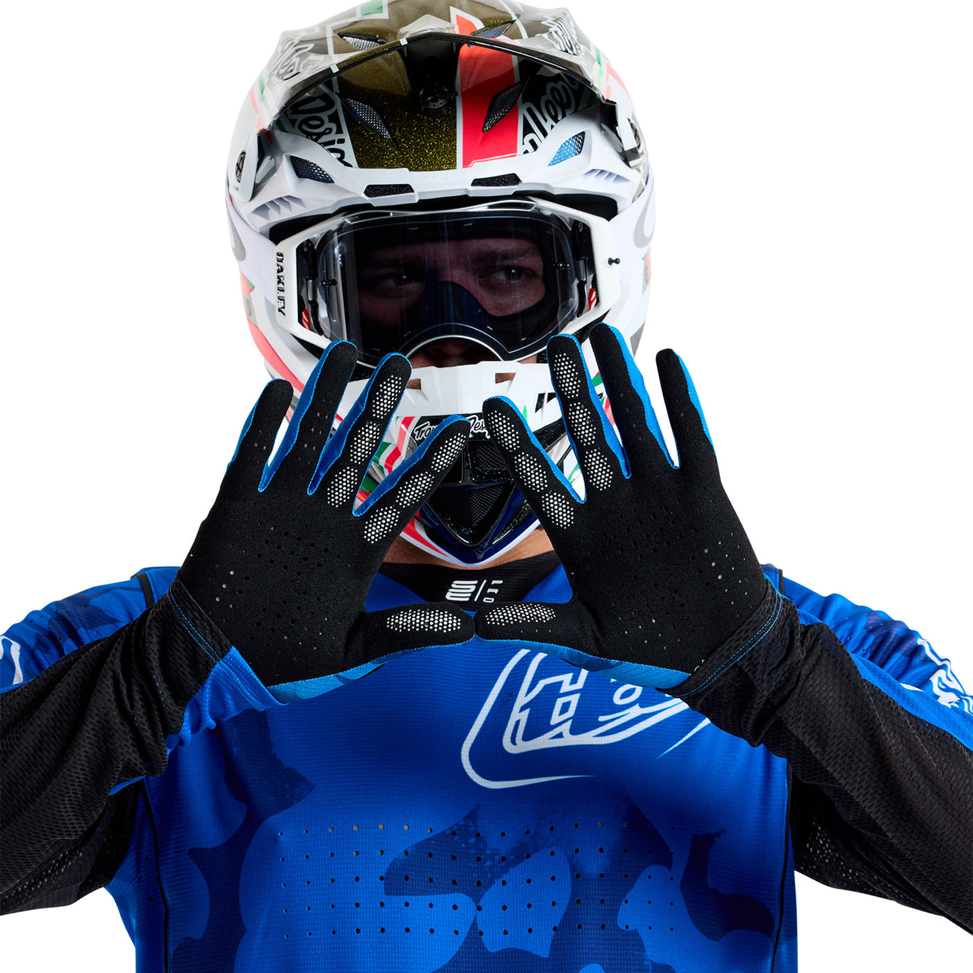 Troy Lee Designs Gloves AIR Blotted - Bright Blue | 8Lines Shop - Fast Shipping World Wide