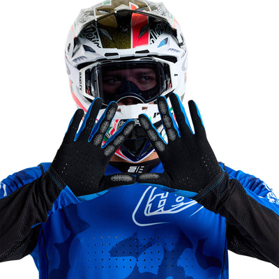 Troy Lee Designs Gloves AIR Blotted - Bright Blue | 8Lines Shop - Fast Shipping World Wide