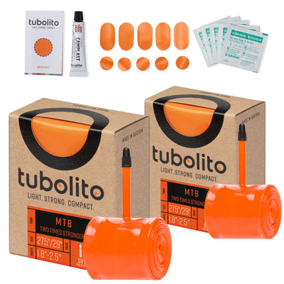 Tubolito Bundle Tubo-MTB 27.5/29" x 1.8-2.5" 42mm Presta + Patch Kit - Orange | 8Lines Shop - Fast Shipping World Wide