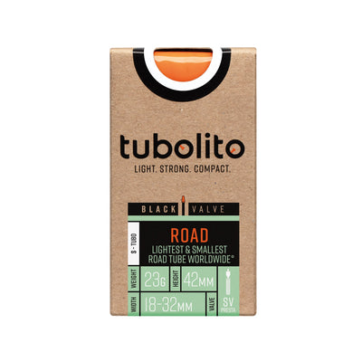 Tubolito S-Tubo-ROAD 700 x 18-32C Inner Tube Presta SV42 - Black | 8Lines Shop - Fast Shipping World Wide