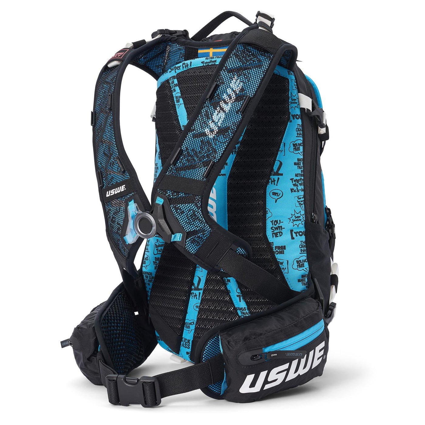 USWE Flow 16L Hydration Compatible MTB Protector Pack - Black/Blue | 8Lines Shop