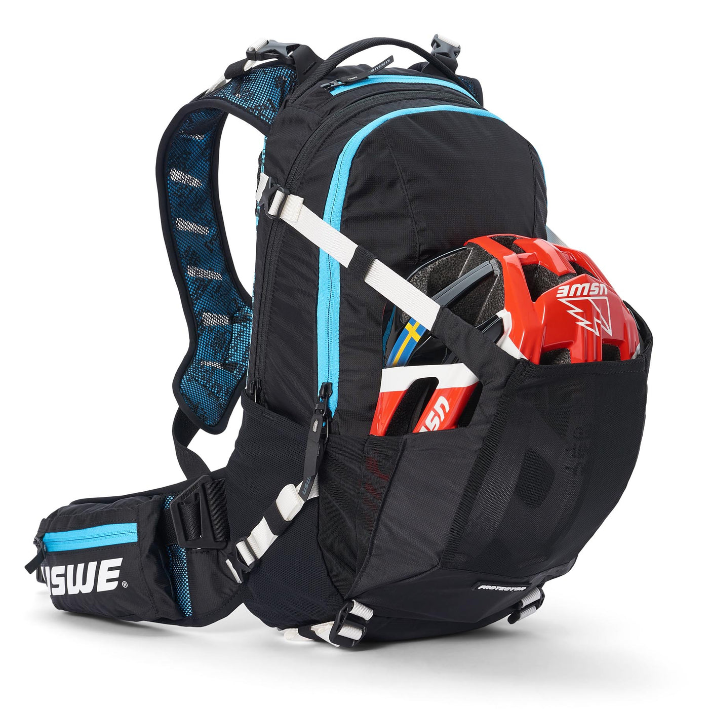 USWE Flow 16L Hydration Compatible MTB Protector Pack - Black/Blue | 8Lines Shop