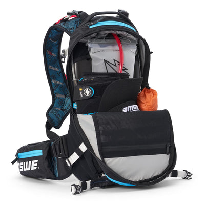 USWE Flow 16L Hydration Compatible MTB Protector Pack - Black/Blue | 8Lines Shop