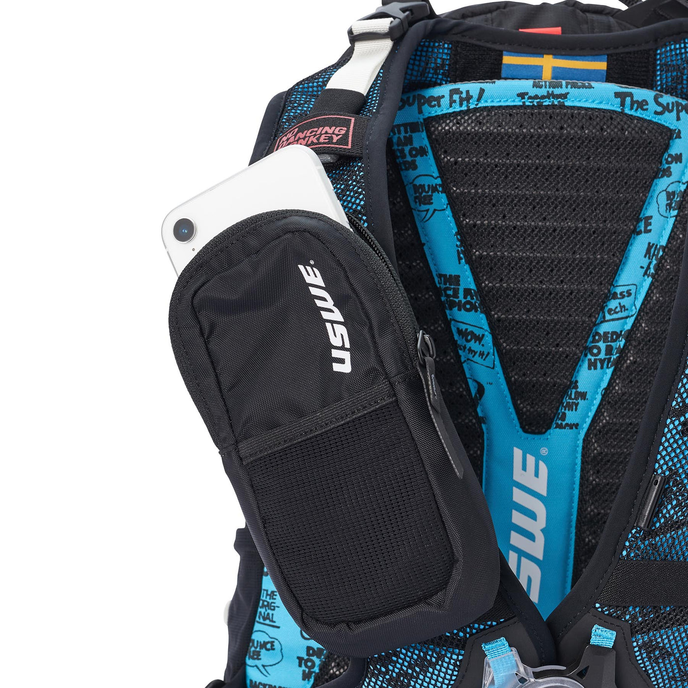 USWE Flow 16L Hydration Compatible MTB Protector Pack - Black/Blue | 8Lines Shop