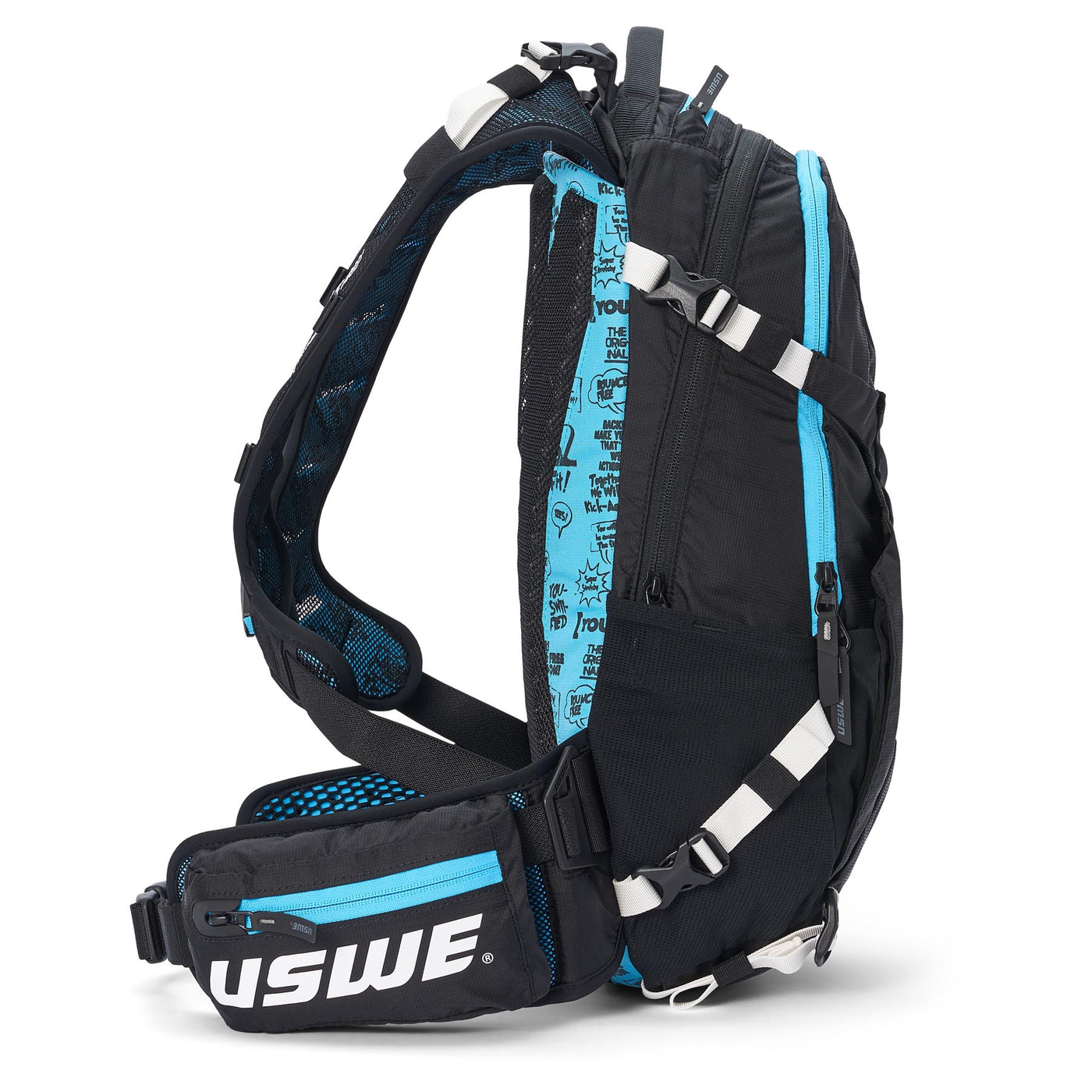 USWE Flow 16L Hydration Compatible MTB Protector Pack - Black/Blue | 8Lines Shop