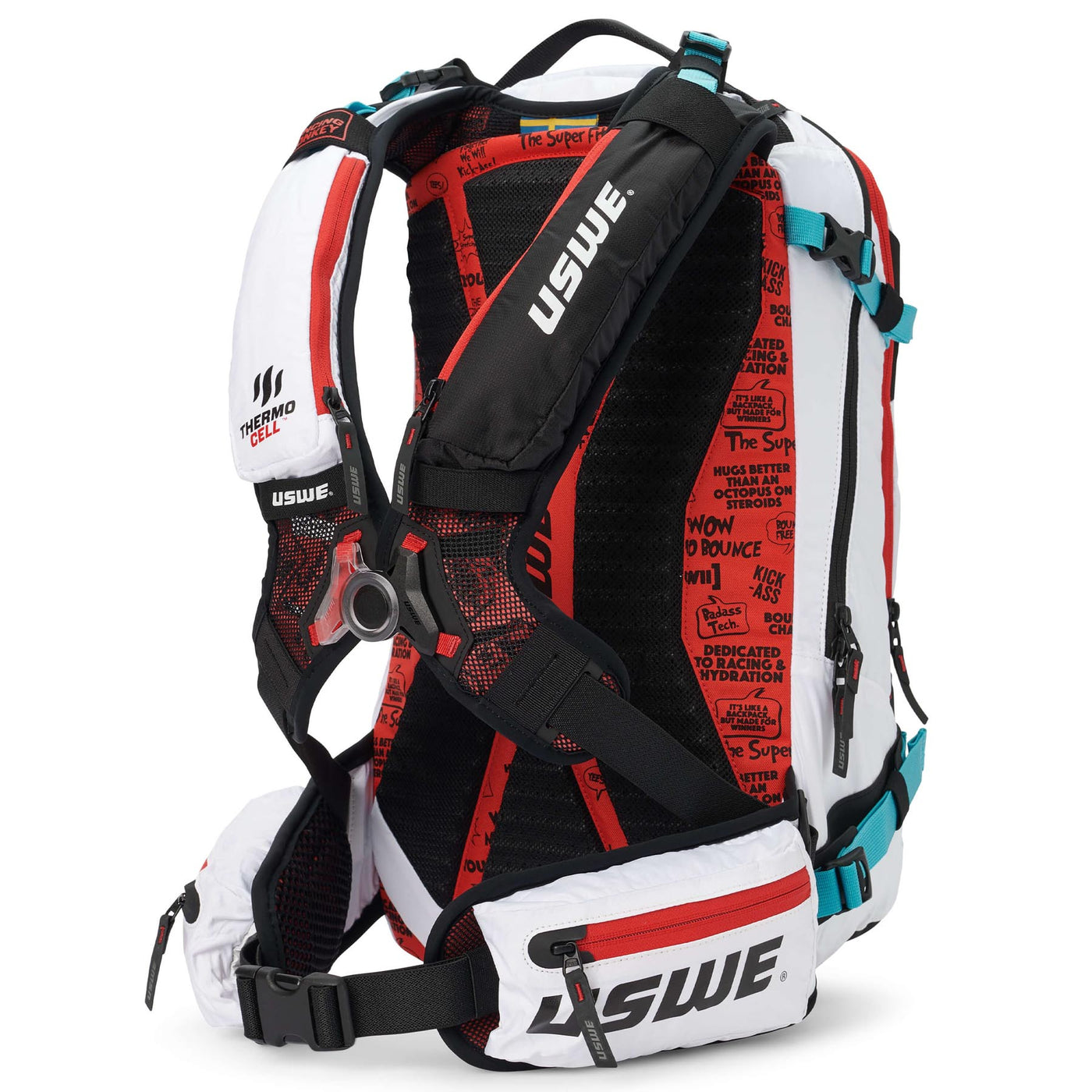 USWE Pow 16L Alpine Skiing Protector Pack - Cool White | 8Lines Shop - Fast Shipping