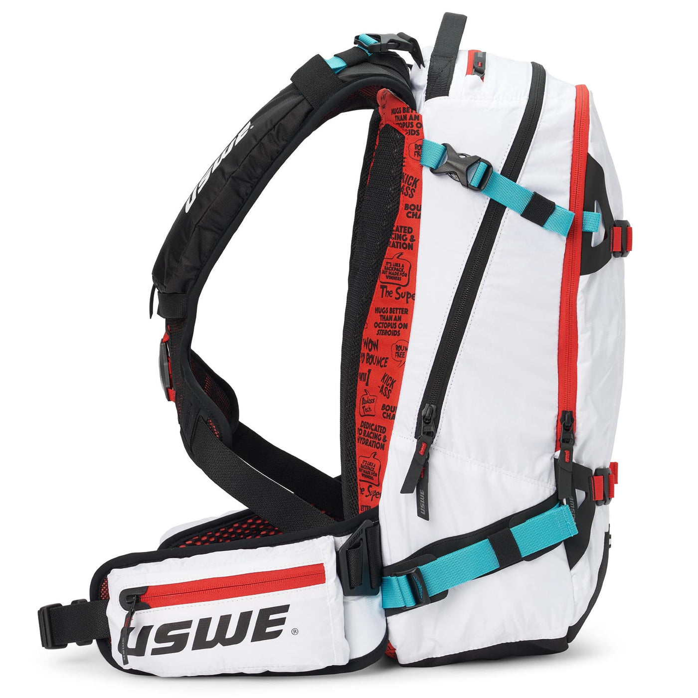 USWE Pow 25L Alpine Skiing Protector Pack - Cool White | 8Lines Shop - Fast Shipping